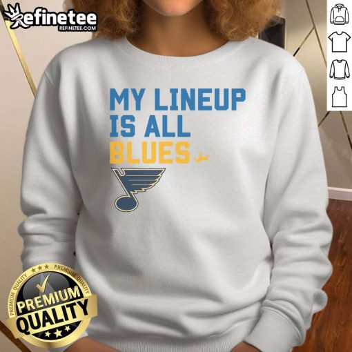 Alt Text: Official St. Louis Blues My Lineup Sweatshirt featuring team colors and logo, perfect for fans and casual wear.