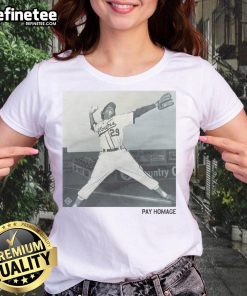 Official Toni Stone Pay Homage Ladies Tee featuring a stylish design celebrating the legacy of Toni Stone.