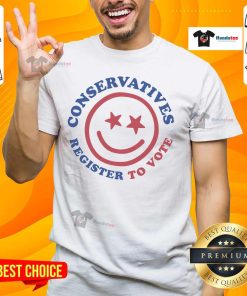 Alt Text: Official Tpusa Nfp Miscellaneous Conservatives Register To Vote T-Shirt featuring bold graphics and a patriotic design.