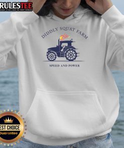 Official Tractor Diddly Squat Farm Speed and Power Hoodie featuring a stylish design for farm enthusiasts and tractor lovers.