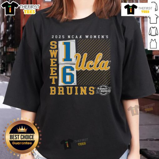 UCLA Bruins 2025 NCAA Women's Basketball Tournament tee featuring a stylish no-look pass design for March Madness.
