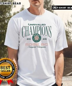 Alt Text: 2025 Official Unrivaled Champions Rose BC Inaugural Champions T-Shirt featuring vibrant design and team logo.