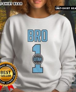 Alt Text: Official Utah Hockey Club Number 1 Bro Sweatshirt featuring bold graphics, perfect for fans and players.