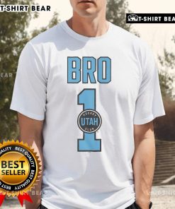 Official Utah Hockey Club Number 1 Bro T-Shirt featuring bold graphics and a sporty design for hockey fans.
