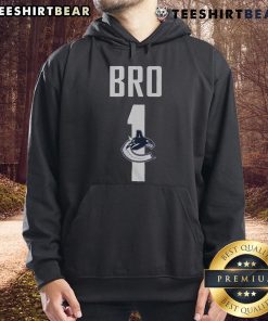 Official Vancouver Canucks Number 1 Bro Hoodie in blue with team logo, perfect for fans and game day wear.