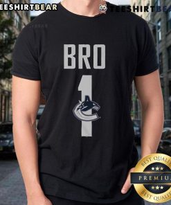 Official Vancouver Canucks Number 1 Bro T-Shirt featuring team colors and logo, perfect for Canucks fans.