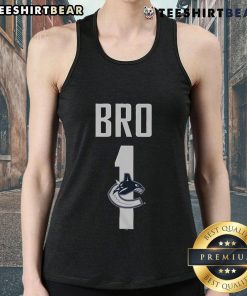 Official Vancouver Canucks Number 1 Bro Tank Top featuring team colors and logo, perfect for fans and summer wear.