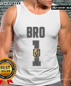 Official Vegas Golden Knights Number 1 Bro Tank Top in black, perfect for hockey fans and summer wear.