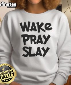 Official Wake Pray Slay Sweatshirt in stylish design, perfect for fitness enthusiasts and spiritual motivation.
