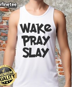 Official Wake Pray Slay Tank Top in stylish design, perfect for workouts and casual wear, showcasing a motivational message.