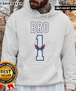 Alt Text: Official Washington Capitals Number 1 Bro Hoodie in red, featuring team logo and stylish design for fans.