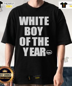Alt Text: Official White Boy Of The Year T-Shirt featuring bold text design on a stylish, comfortable shirt.