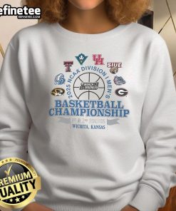 Alt Text: Official Wichita Kansas 2025 NCAA DI Men's Basketball Championship sweatshirt featuring team colors and logo.