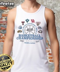 Alt Text: Official Wichita Kansas 2025 NCAA DI Men's Basketball Championship tank top featuring bold team logo and vibrant design.