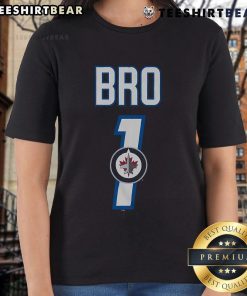 Official Winnipeg Jets Number 1 Bro Ladies Tee featuring team colors and logo, perfect for female fans.