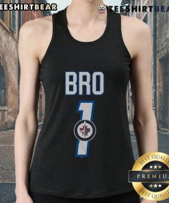 Alt Text: Official Winnipeg Jets Number 1 Bro Tank Top featuring team colors and logo, perfect for hockey fans and summer wear.