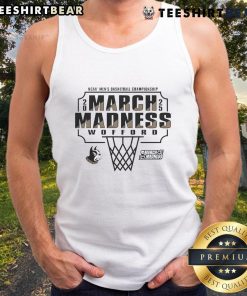 Official Wofford College Men's Basketball 2025 NCAA Tournament Bound tank top featuring team colors and logo.