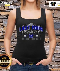 Official Wyoming Cowboys 2025 OHSAA Boys Division IV Basketball Last Four Standing Tank Top featuring team logo.
