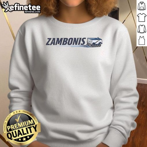 Official Zambonis logo sweatshirt featuring a bold design, perfect for fans and casual wear.