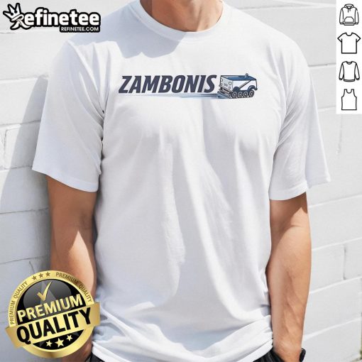 Official Zambonis Logo T-Shirt featuring the iconic Zambonis logo on a stylish, comfortable design for fans.
