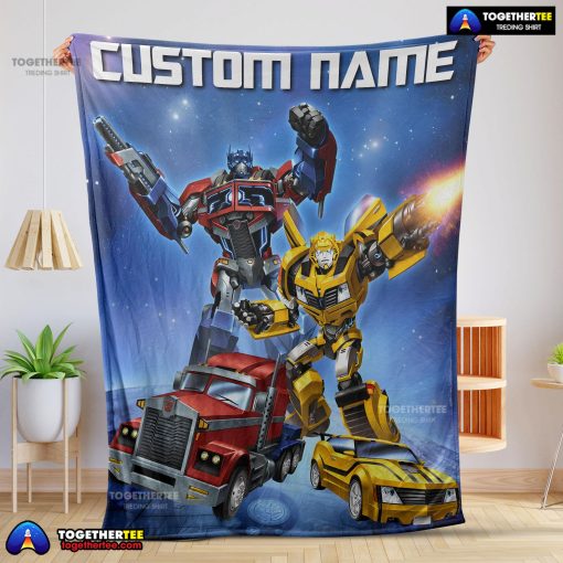 Optimus Prime And Bumblebee Transformers Movie Blanket Customize Blanket