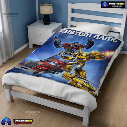 Optimus Prime And Bumblebee Transformers Movie Blanket Customize Blanket