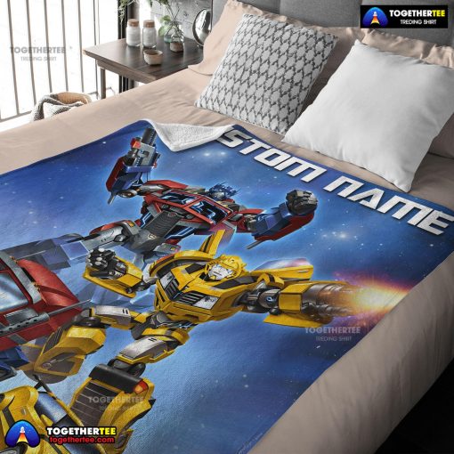 Optimus Prime And Bumblebee Transformers Movie Blanket Customize Blanket