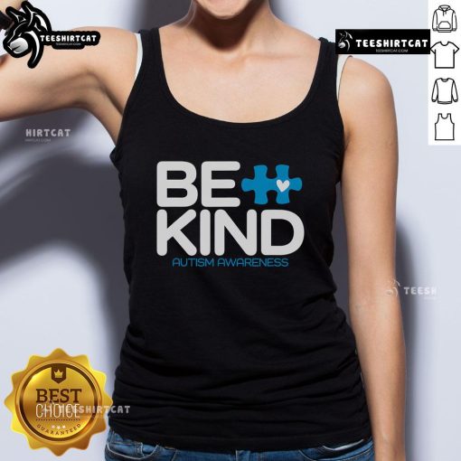 Be Kind Autism Awareness Tank Top featuring a colorful design promoting kindness and understanding for autism.