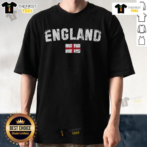 Original England Flag Vintage T-Shirt featuring a distressed graphic of the England flag, perfect for patriotic wear.