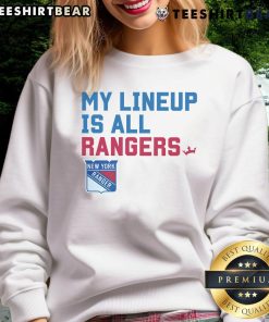 Original New York Rangers My Lineup sweatshirt featuring bold team logo and comfortable design for fans.