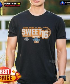 Alt Text: Original Tennessee Volunteers Sweet 16 2025 Women's March Madness Four It All T-Shirt featuring team logo and vibrant colors.
