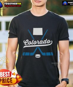 Original Vintage Colorado Ice Hockey Sticks T-Shirt for sports team fans, featuring retro design and vibrant colors.