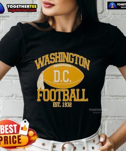 Original Washington DC Football Est. 1932 logo on a ladies tee, perfect for football fans and game day attire.
