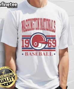 Original Washington Nationals Baseball Team 1969 T-Shirt featuring vintage design and team logo in vibrant colors.