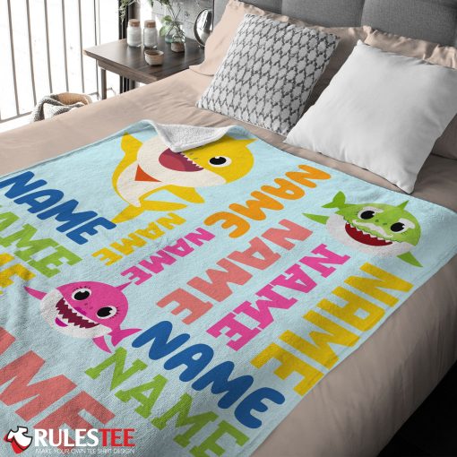 Personalized Baby Shark Blanket Fleece Customized Blanket
