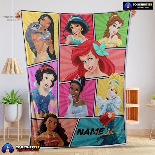Personalized Disney Princess Blanket Fleece Customized Blanket