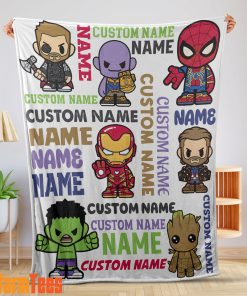 Personalized Marvel Superheroes And Thanos Blanket Fleece Customized Blanket