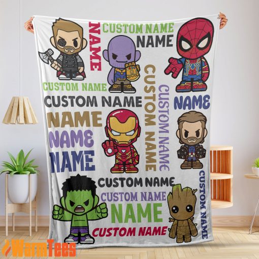 Personalized Marvel Superheroes And Thanos Blanket Fleece Customized Blanket