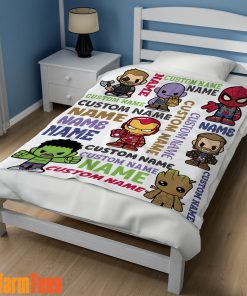 Personalized Marvel Superheroes And Thanos Blanket Fleece Customized Blanket