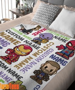 Personalized Marvel Superheroes And Thanos Blanket Fleece Customized Blanket