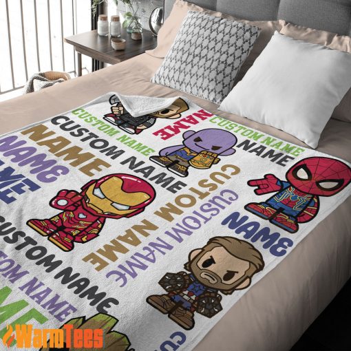 Personalized Marvel Superheroes And Thanos Blanket Fleece Customized Blanket