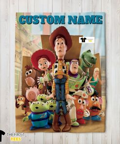 Pixar Toy Story Character Woody With Friends Blanket Fleece Customized Blanket