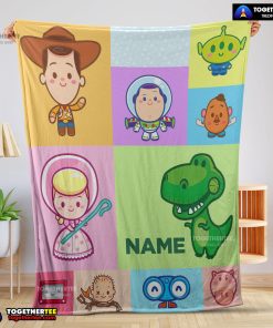 Pixar Toy Story Chibi Character Blanket Fleece Customized Blanket