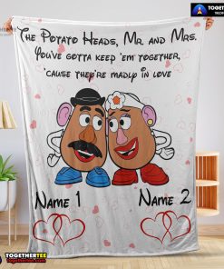 Pixar Toy Story Mr. Potato and Ms. Potato Blanket Fleece Customized Blanket