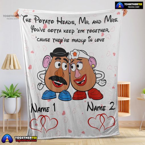 Pixar Toy Story Mr. Potato and Ms. Potato Blanket Fleece Customized Blanket