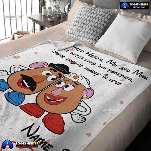 Pixar Toy Story Mr. Potato and Ms. Potato Blanket Fleece Customized Blanket