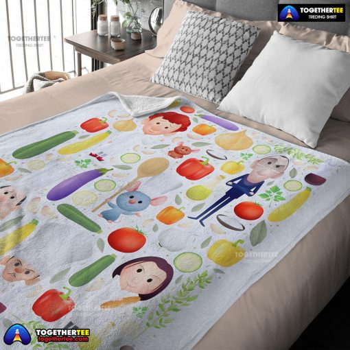 Pixar Ratatouille Chief Cute Chibi Character Vegetable Blanket Fleece Customized Blanket