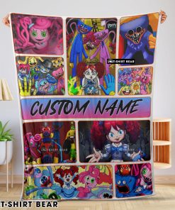 Poppy Playtime Miss Poppy With Friends Horror Blanket Fleece Customized Blanket