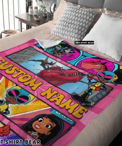 Prehistoric Adventure Girl Warrior Blanket Customize Blanket