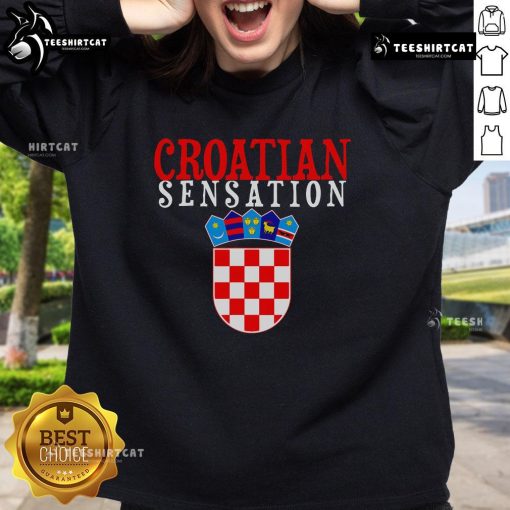 Premium Croatian Sensation Sweatshirt in vibrant colors, showcasing stylish design perfect for casual wear and comfort.